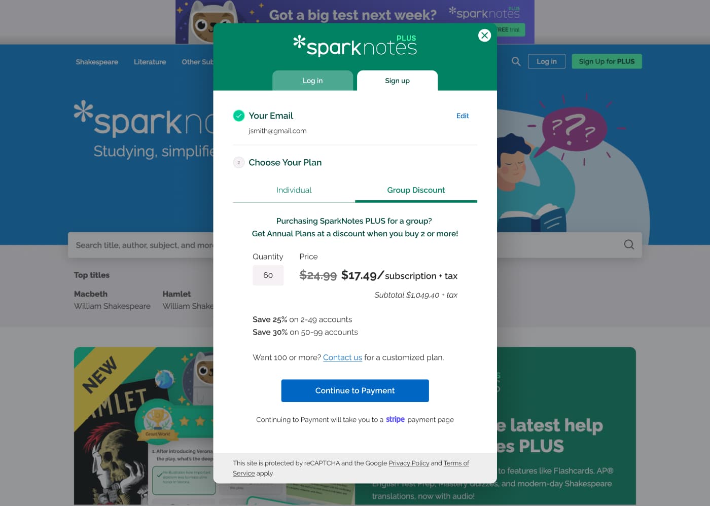 SparkNotes Plus Bulk Subscriptions